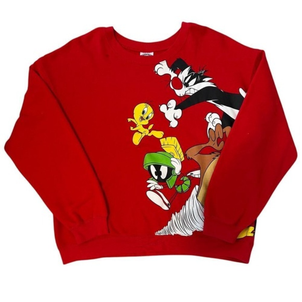 Vintage Looney Tunes Crewneck Sweatshirt Cartoon Character GraphicRed Unisex XXL